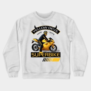 Yellow Devil Superbike World Racing, T-shirt for Biker, MotorCycle Rider Tee, Biker Dad Gift Crewneck Sweatshirt